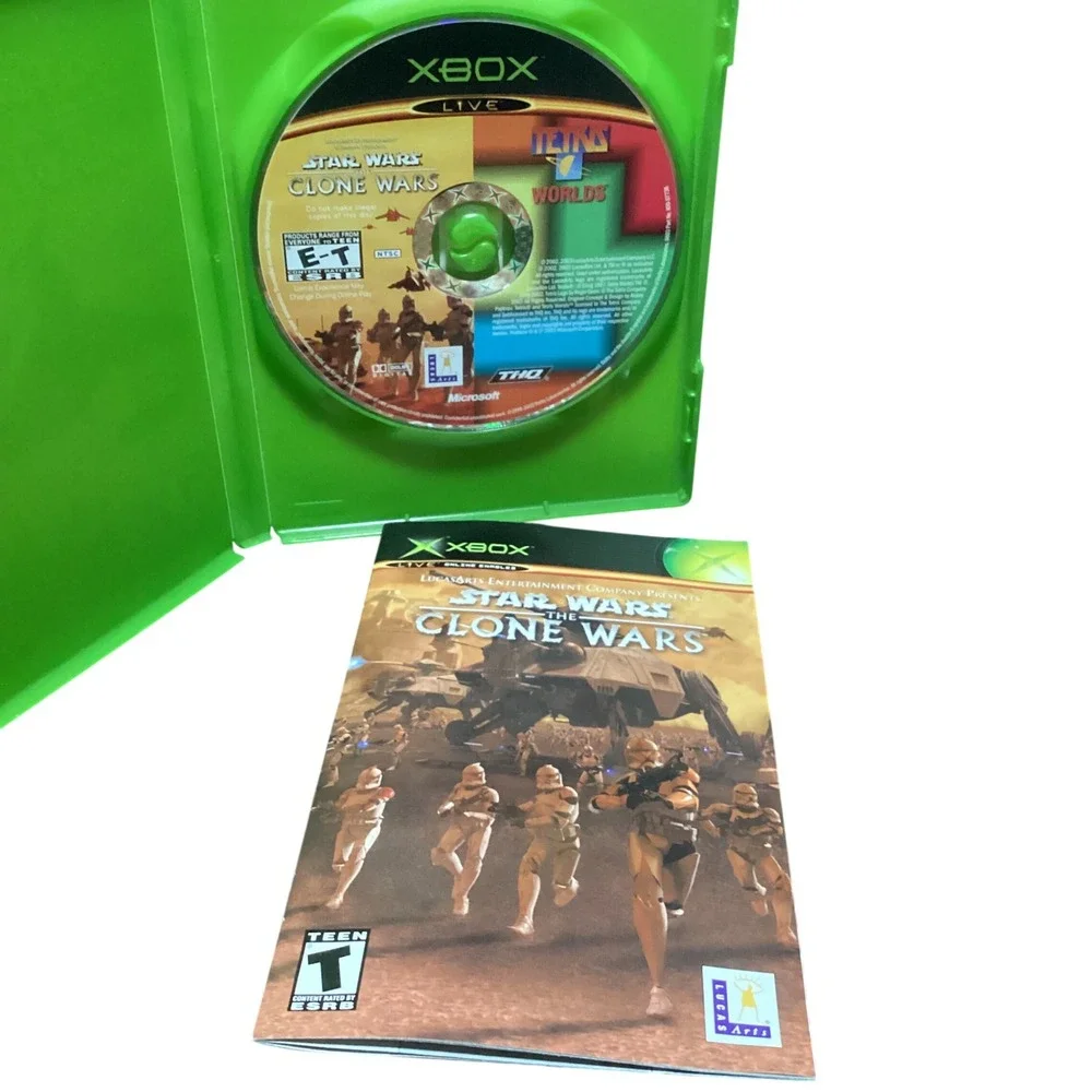 Star Wars The Clone Wars Tetris Worlds Combo Microsoft Xbox Original OG Bundle